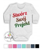 Body z własnym nadrukiem długi rękaw rozmiary od 56 do 92